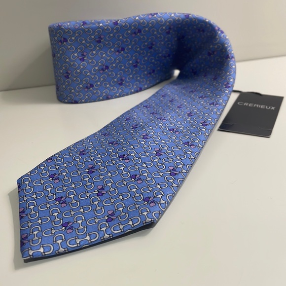 Cremieux NWT Men’s Tie Silk Blue & Purple - Picture 1 of 8